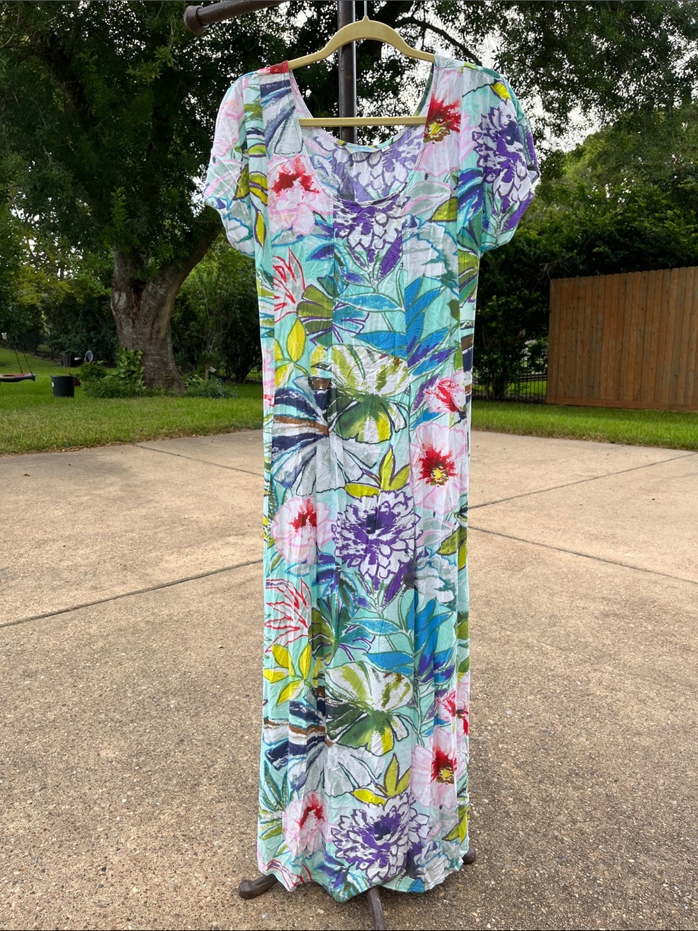Jams World Multicolor Floral Scoop-Neck Maxi Dress